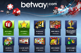 How many type of games does Betway casino offer?