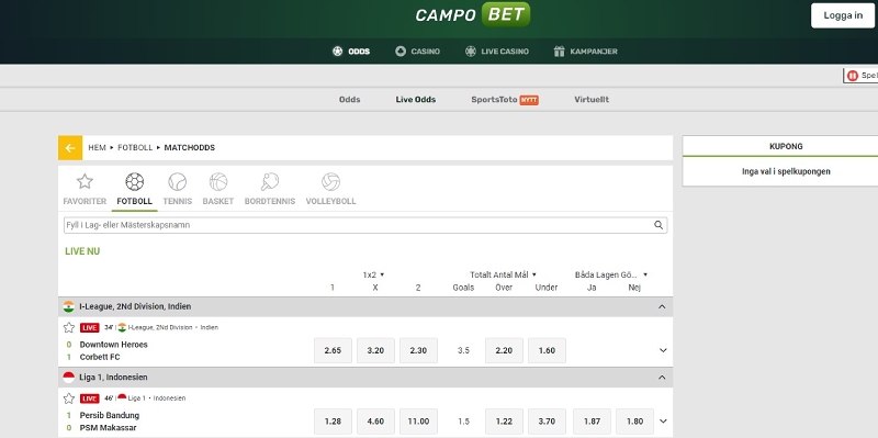 CampoBet live betting