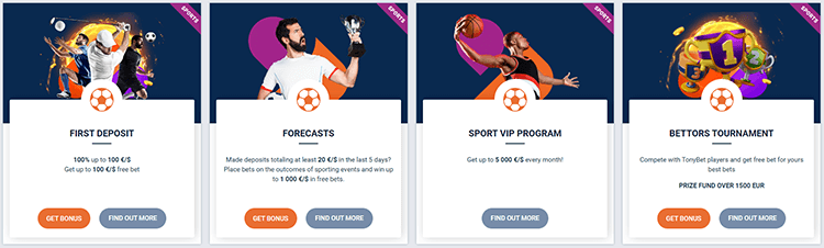 TonyBet sports betting promotions